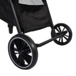 Μαύρο καρότσι μωρού με μεγάλα πίσω ροδάκια