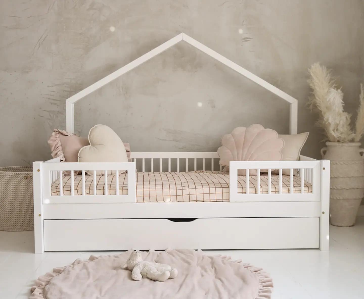 60 Κρεβάτι Παιδικό Bali Duo Plus με Κάγκελα 23cm & Συρτάρι σε Λευκό Χρώμα Ξύλου 100×200cm Luletto (Δώρο 10% έκπτωση στο Στρώμα) - Image 1