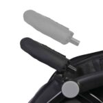 Μαύρη λαβή ομπρέλας καρροκιού με γκρι βάση