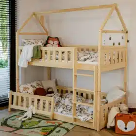 Παιδική κουκέτα Montessori Pola από μασίφ ξύλο, 90x200cm