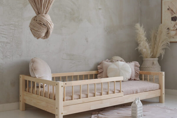 Βρεφικό κρεβάτι Montessori Basic Bello 100x200 φυσικό ξύλο
