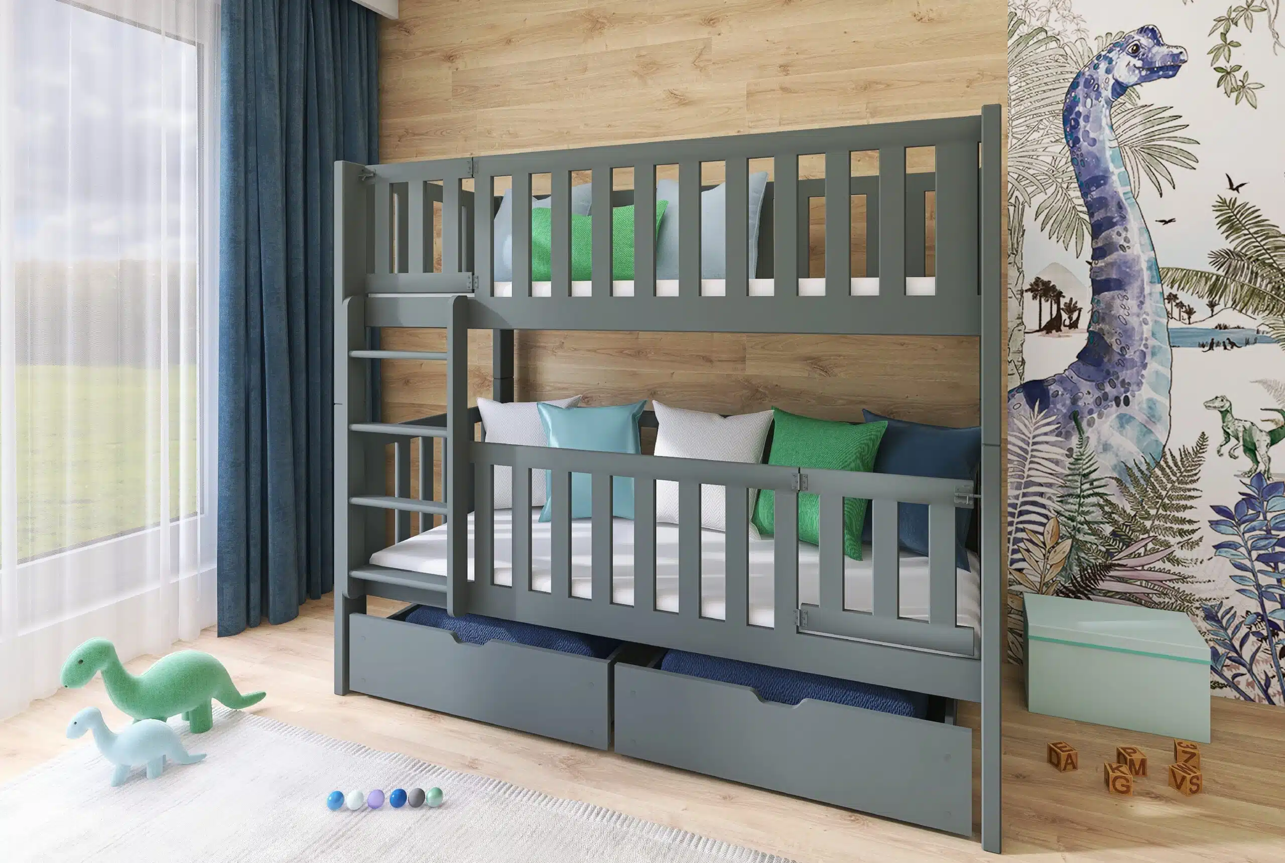 200 Κουκέτα Ksawery Fast με Συρτάρια & Κάγκελα 41,5cm