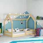 Κρεβάτι Παιδικό Montessori Domek 1 Natural με Στρώμα 80×160cm