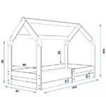 Κρεβάτι Παιδικό Montessori  Domek 1  Grey  με Στρώμα 80×160cm - Image 4