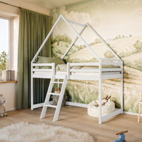 Υπερυψωμένο Κρεβάτι Moon από μασίφ ξύλο