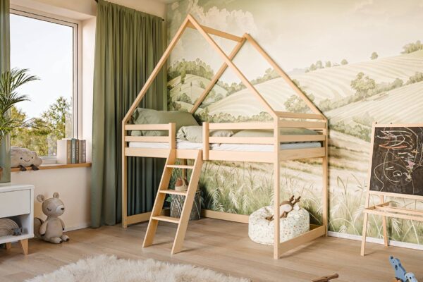 Υπερυψωμένο Κρεβάτι Moon από μασίφ ξύλο