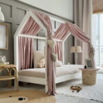 Κουρτίνα οροφής Luletto Bianco Bed, ροζ, για παιδικό κρεβάτι