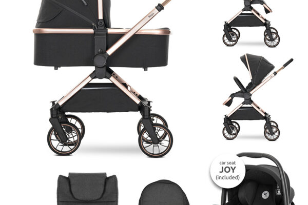 Πολυκαρότσι Reya 3 σε 1 Black Lorelli με αναστρέψιμη λαβή.