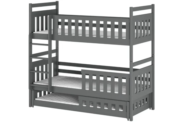 προϊόν Κουκέτα Oliwia γκρι με συρόμενο κρεβάτι από μασίφ ξύλο 90x200cm