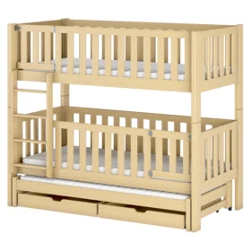 Κουκέτα Agatha με Συρόμενο & Συρτάρια & Κάγκελα 41,5cm από μασίφ ξύλο Natural  80×180cm  (Δώρο 10% Έκπτωση στα Στρώματα)