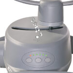 Γκρι κούνια μωρού με κουμπιά ελέγχου και ενδείξεις μπαταρίας