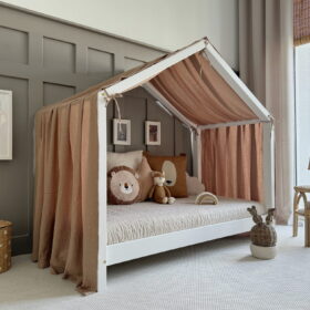 Κουρτίνα Οροφής House Bed Mocha Luletto για παιδικό κρεβάτι