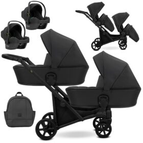 Πολυκαρότσι Διδύμων BRAV Duo 3 in 1 Black Kunert: Καρότσι διδύμων, μαύρο χρώμα.