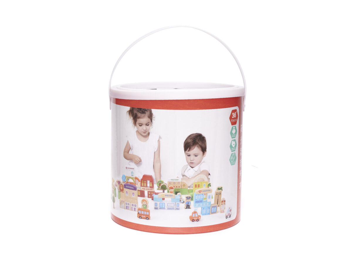 Ξύλινα μπλοκ πόλης IKONKA KX6198: εκπαιδευτικά, 36 τεμάχια