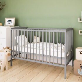 Βρεφικό Κρεβάτι Basic με Μπάρα Ασφαλείας Grey  60x120cm  BC10099B BabyCute