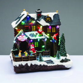 Χριστουγεννιάτικο σπιτάκι με LED, κίνηση και μουσική.