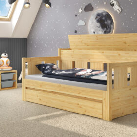 Καναπές Κρεβάτι Relax Με Έξτρα Κρεβάτι Συρόμενο & Συρτάρι Αποθήκευσης  Natural  90x200cm