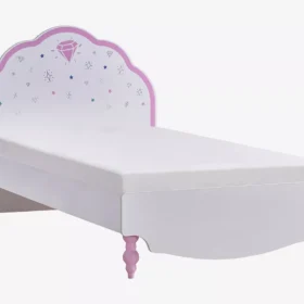 Κρεβάτι Little Princess Kupa μονό με σχέδια αστεράκια και διαμάντι.