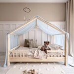 Luletto Κουρτίνα Οροφής House Bed Blue Voile για παιδικό κρεβάτι