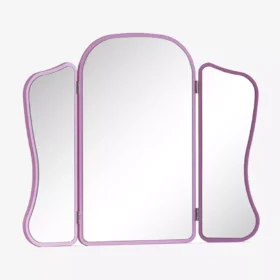 Καθρέφτης Little Princess ροζ, τριπλός, με καμπυλωτό σχήμα