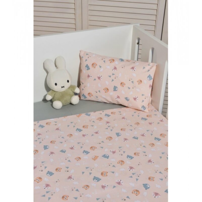 Ροζ βρεφικά σεντόνια κούνιας 3 τεμαχίων Baby Oliver