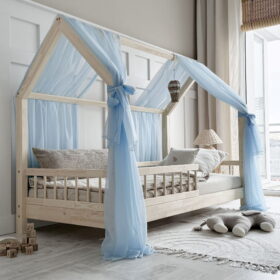 Κουρτίνα Οροφής Luletto Bianco Bed Blue Voile