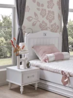 Λευκό κομοδίνο Juliette White 21505 Kupa με συρτάρι.