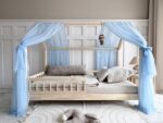 Κουρτίνα Οροφής Bianco Bed Blue Voile Luletto: γαλάζια κουρτίνα για παιδικό κρεβάτι