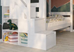 Κουκέτα  Oliver Stairs με Σκαλοπάτια Και Αποθηκευτικό Χώρο από μασίφ ξύλο White  90×200cm (Δώρο 10% Έκπτωση στα Στρώματα) - Image 5