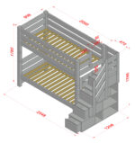 Κουκέτα  Oliver Stairs με Σκαλοπάτια Και Αποθηκευτικό Χώρο από μασίφ ξύλο Grey  90×200cm (Δώρο 10% Έκπτωση στα Στρώματα) - Image 7