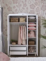 Λευκή ντουλάπα 3φυλλη Juliette White 21501 Kupa με ράφια και συρτάρια.