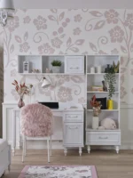 Λευκό γραφείο Juliette White 21503 Kupa με ράφια και συρτάρια.