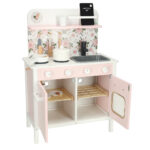 Παιδική Ξύλινη Κουζίνα KX3832 IKONKA με αξεσουάρ για δημιουργικό παιχνίδι.