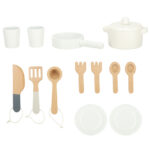 Παιδική Ξύλινη Κουζίνα KX3832 IKONKA: Σετ παιχνιδιού με ξύλινα αξεσουάρ κουζίνας