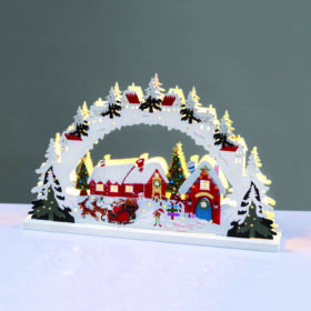 Χριστουγεννιάτικο ξύλινο διακοσμητικό τοπίο LED ACA Lighting