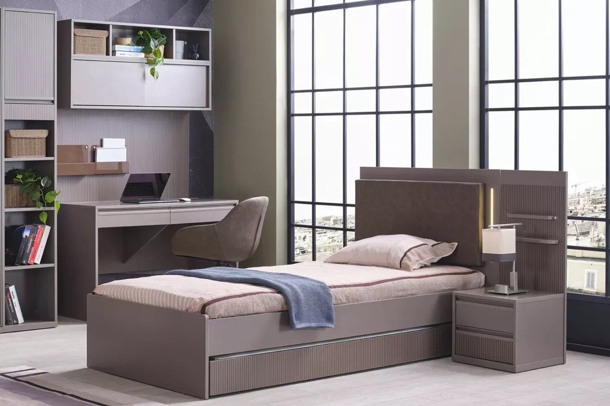 Ημίδιπλο κρεβάτι Shadow 120x200cm Kupa με αποθηκευτικό χώρο