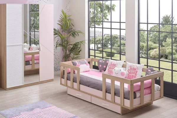 Κρεβάτι Montessori Angel City Kupa με συρτάρια αποθήκευσης για παιδιά