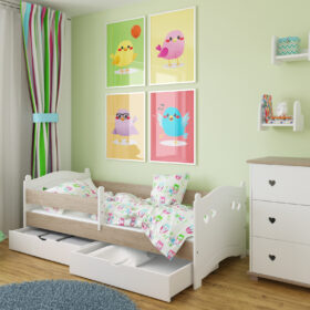 Παιδικό κρεβάτι καναπές Laura White 80x180cm με δύο συρτάρια.