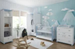 Sustainable nursery with organic baby furniture and eco-friendly decor.