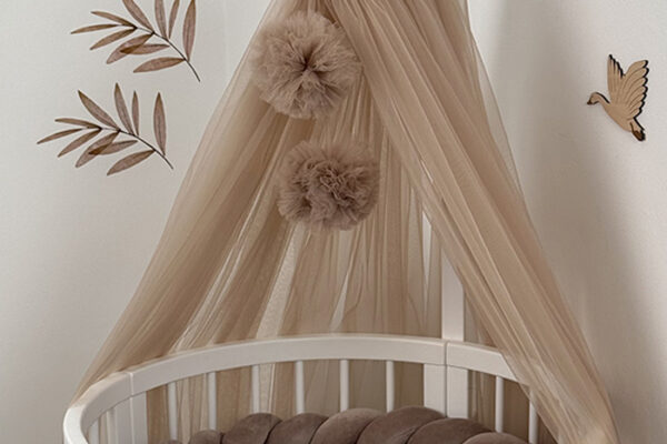 Κουνουπιέρα τούλι με Pom Pom & Βάση Κουνουπιέρας