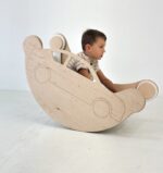 Montessori Ξύλινη Κούνια Αυτοκίνητο BabyWood: Φυσική κούνια, 120cm, ιδανική για παιχνίδι.