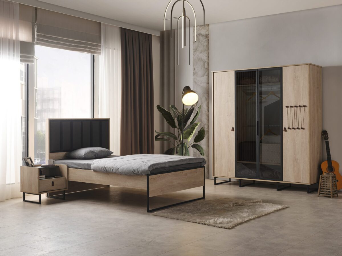 Κρεβάτι μονό NEON TEEN 100x200cm: Μοντέρνο κρεβάτι για εφηβικό δωμάτιο.