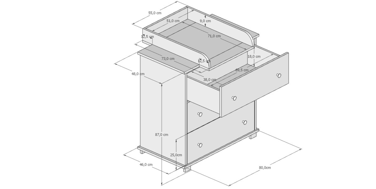 Συρταριέρα με αλλαξιέρα Classic White & Coffee BabyCute: πρακτική και κομψή.