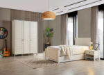 Ντουλάπα 3φυλλη Inci Room NC-101 Gencecix, λευκή, για παιδικό δωμάτιο.