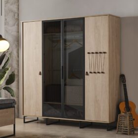 Ντουλάπα 4φυλλη NEON TEEN NO-100 Gencecix: Μοντέρνα ντουλάπα με τέσσερα φύλλα.