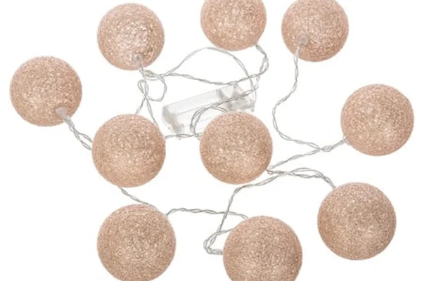 Διακοσμητική γιρλάντα Atmosphera με 10 ροζ φωτάκια LED.