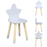 Παιδική Καρέκλα HD6923 Home Deco Kids, γκρι με ξύλινα πόδια