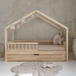 Παιδικό κρεβάτι Montessori HouseBed Bello Plus Luletto, ξύλινο με συρτάρι.