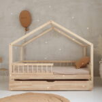 Κρεβάτι Montessori HouseBed Bello Plus με κάγκελα και συρτάρι Luletto.