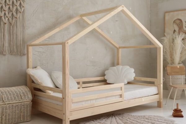 Luletto Fello παιδικό κρεβάτι Montessori housebed από φυσικό ξύλο, 100x200cm.